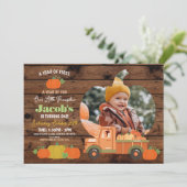 トラクターズカボチャ誕生日1st写真ボーイズ1 招待状 (スタンド正面)