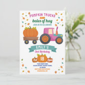 トラクターズパンプキン誕生日ハーベストパーティーガールズ 招待状 (スタンド正面)