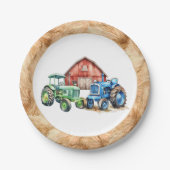 トラクターズファーム誕生日紙プレート ペーパープレート (正面)