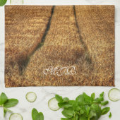 トラクタートラックでベレとゴーウィートのフィールド キッチンタオル (折り畳み)