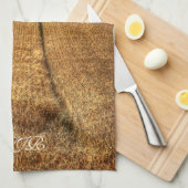 トラクタートラックでベレとゴーウィートのフィールド キッチンタオル (四つ折り)