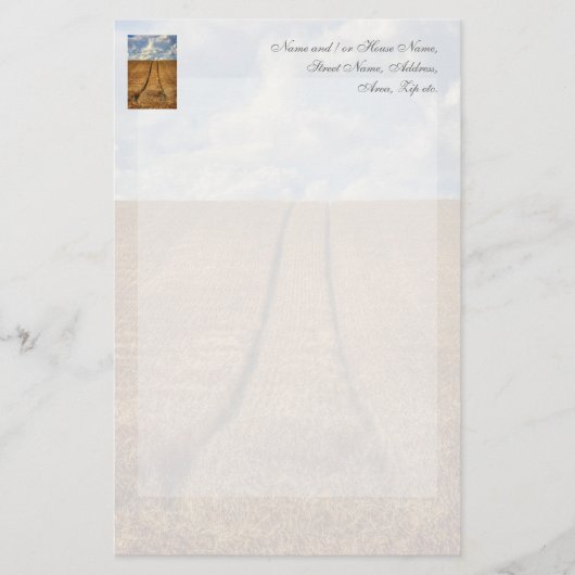 トラクタートラックでベレとゴーウィートのフィールド 便箋 (正面)