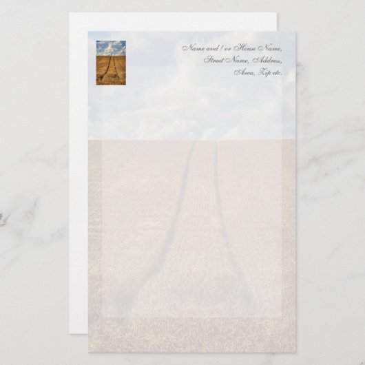 トラクタートラックでベレとゴーウィートのフィールド 便箋 (正面/裏面)