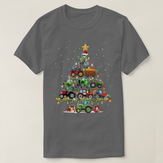 トラクタートラッククリスマスツリーライトファームトラクターUg Tシャツ (デザイン正面)