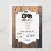 トラクタートラックパタン農機具誕生日 招待状 (正面)