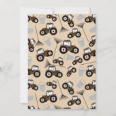 トラクタートラックパタン農機具誕生日 招待状 (裏面)