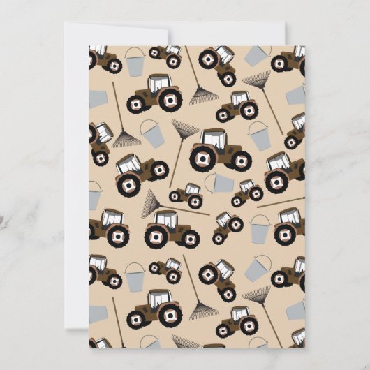 トラクタートラックパタン農機具誕生日 招待状 (裏面)