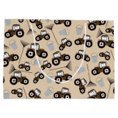 トラクタートラックパターンファーム機器ラッピングパップ ラージペーパーバッグ (裏面)