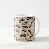 トラクタートラックパターンファーム機器 コーヒーマグカップ (正面右)