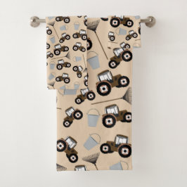 トラクタートラックパターンファーム機器 バスタオルセット