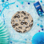 トラクタートラックパターンファーム機器 ペーパープレート (パーティー)