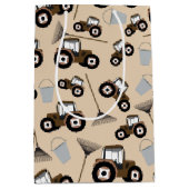 トラクタートラックパターンファーム機器 ミディアムペーパーバッグ (正面)