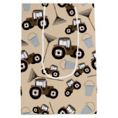 トラクタートラックパターンファーム機器 ミディアムペーパーバッグ (裏面)