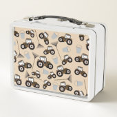 トラクタートラックパターンファーム機器 メタルランチボックス (裏面)