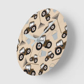 トラクタートラックパターンファーム機器 ラウンド壁時計 (傾斜)