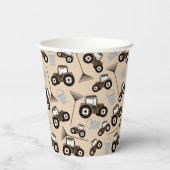 トラクタートラックパターンファーム機器 紙コップ (裏面)