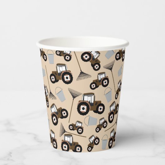 トラクタートラックパターンファーム機器 紙コップ (裏面)
