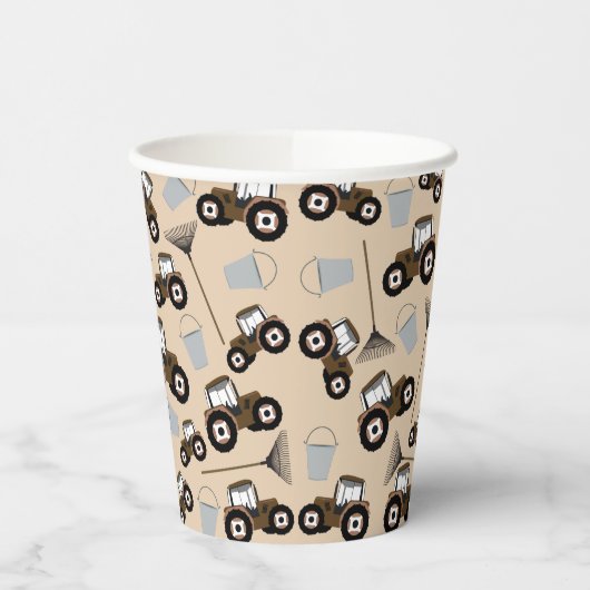 トラクタートラックパターンファーム機器 紙コップ (左)