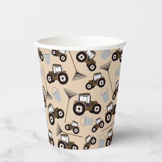 トラクタートラックパターンファーム機器 紙コップ (正面)