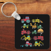 トラクタートレーラーボーイズキッズファーム機械車 キーホルダー (正面)