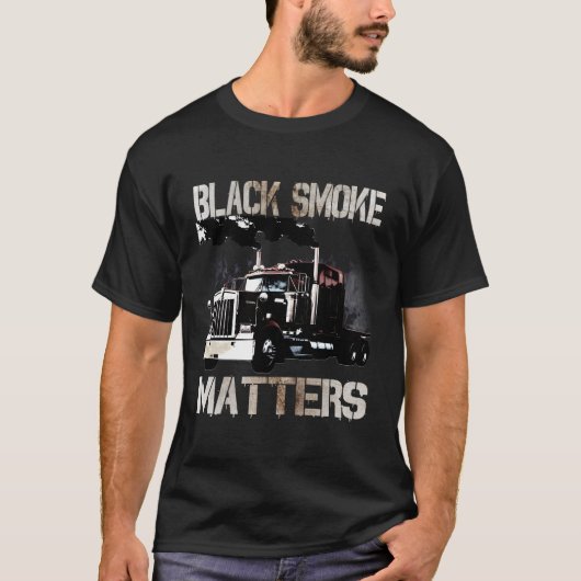 トラクタートレーラー18ホイーラーデザイン背面 Tシャツ (正面)