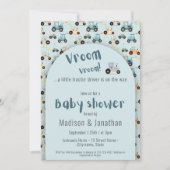 トラクタードライバーファーム男の子の赤ちゃんシャワー招待状 招待状 (正面)