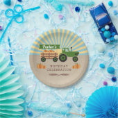 トラクターハイライドパンプキンバースデーパーティー ペーパープレート (パーティー)