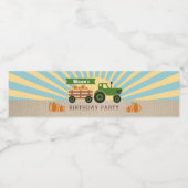 トラクターハイライドパンプキンピッキング誕生日 ペットボトルラベル (シングルラベル)