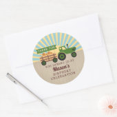 トラクターハイライドパンプキンピッキング誕生日 ラウンドシール (封筒)