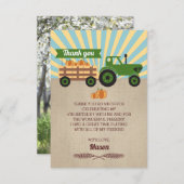 トラクターハイライドパンプキン誕生日サンキューカード 招待状 (正面/裏面)