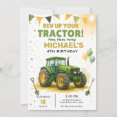 トラクターバースデーパーティーの招待 招待状 (正面)