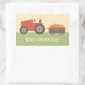 トラクターパンプキン子供の誕生日パーティーフェイスステッカー 長方形シール (バッグ)