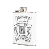 トラクターパーソナライズされたカントリー結婚式の贈り物 フラスク (左)