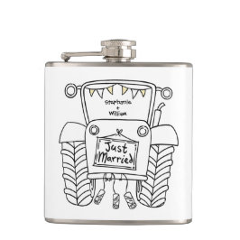 トラクターパーソナライズされたカントリー結婚式の贈り物 フラスク