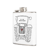 トラクターパーソナライズされたカントリー結婚式の贈り物 フラスク (左)