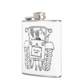 トラクターパーソナライズされたカントリー結婚式の贈り物 フラスク (左)