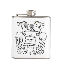 トラクターパーソナライズされたカントリー結婚式の贈り物 フラスク