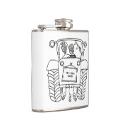 トラクターパーソナライズされたカントリー結婚式の贈り物 フラスク (右)