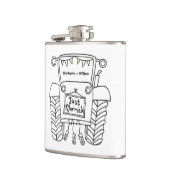 トラクターパーソナライズされたカントリー結婚式の贈り物 フラスク (左)