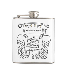 トラクターパーソナライズされたカントリー結婚式の贈り物 フラスク
