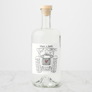 トラクターパーソナライズされたカントリー結婚式ボトルラベル リキュールボトルラベル