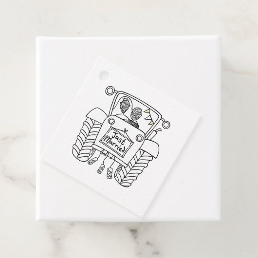 トラクターパーソナライズされたカントリー結婚式メッセージカード フェイバータグ (インサイチュ)