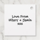 トラクターパーソナライズされたカントリー結婚式メッセージカード フェイバータグ (裏面)