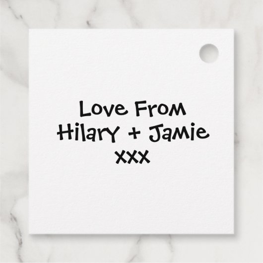 トラクターパーソナライズされたカントリー結婚式メッセージカード フェイバータグ (裏面)