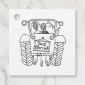 トラクターパーソナライズされたカントリー結婚式メッセージカード フェイバータグ (正面)