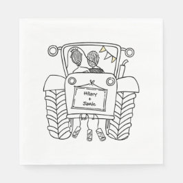 トラクターパーソナライズされたカントリー結婚式紙 スタンダードランチョンナプキン