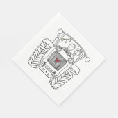 トラクターパーソナライズされたカントリー結婚式紙 スタンダードランチョンナプキン (角)