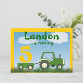 トラクターパーティの招待状:カート内の年齢 招待状 (スタンド正面)