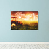 トラクターピューニングオイル塗装プリント 包まれた キャンバスプリント (インサイチュ (ウッドフロア))