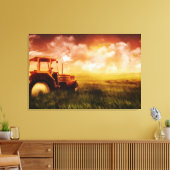 トラクターピューニングオイル塗装プリント 包まれた キャンバスプリント (インサイチュ (リビング))